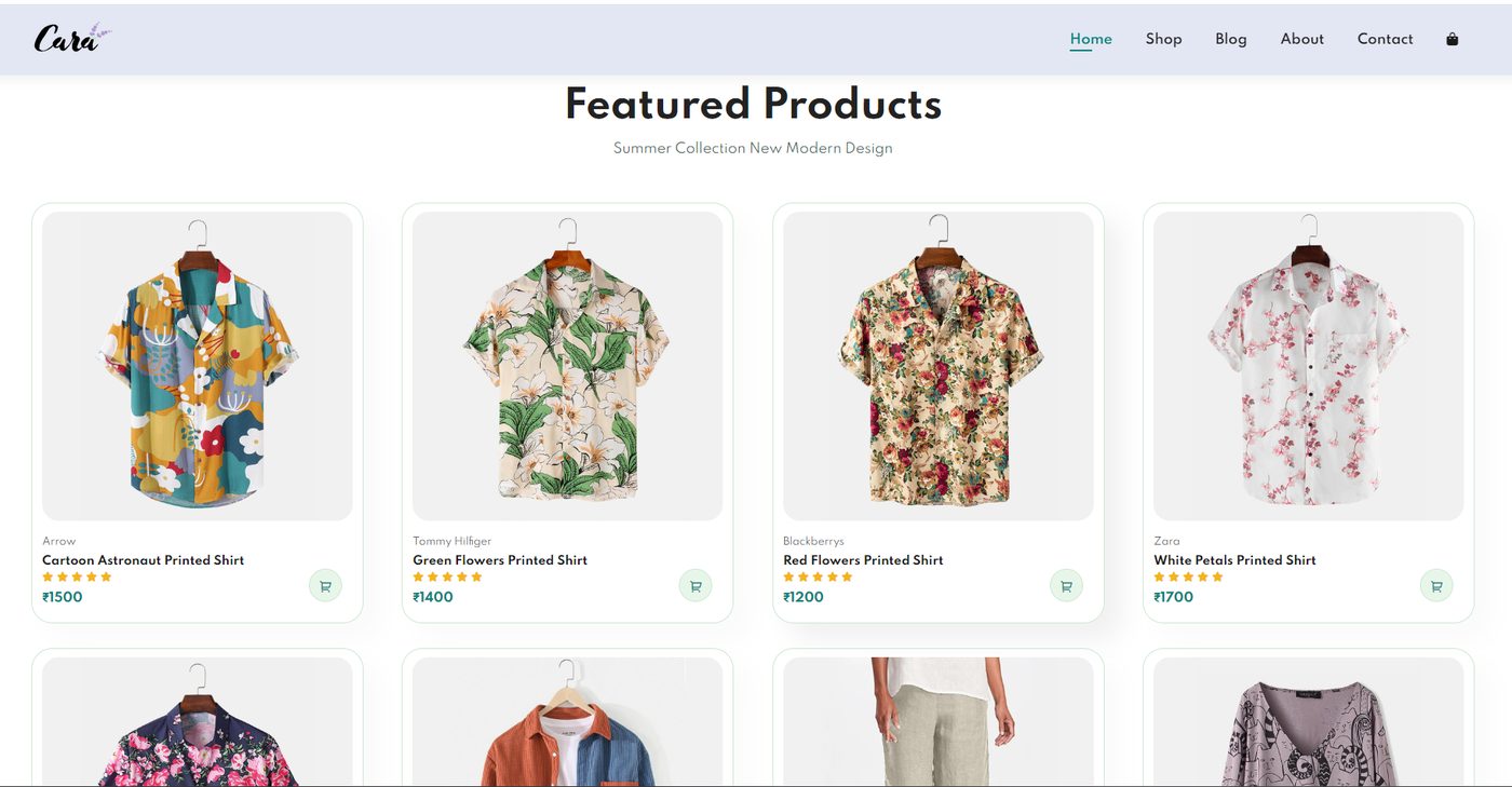 E-commerce store project screenshot