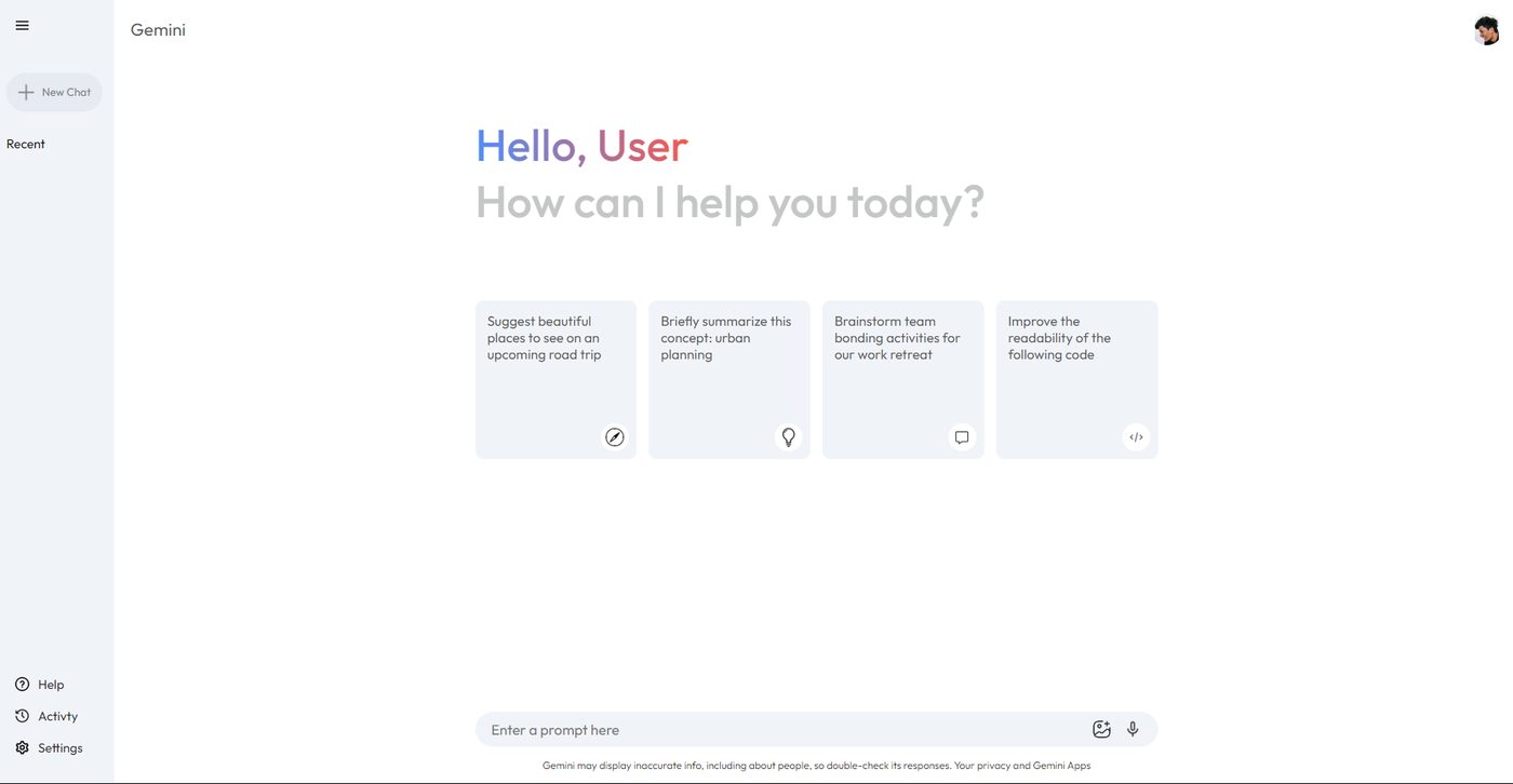 Gemini Clone project screenshot
